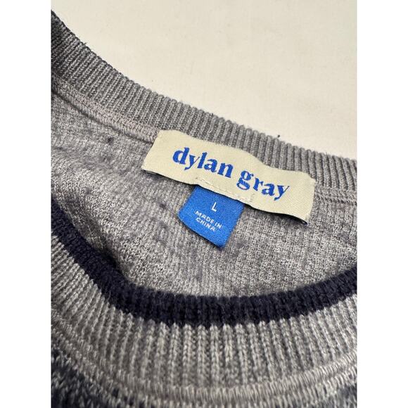 Dylan Gray Boys Wool Blend Pullover Sweater L Heathered Gray Knit Crew Neck - Picture 4 of 9